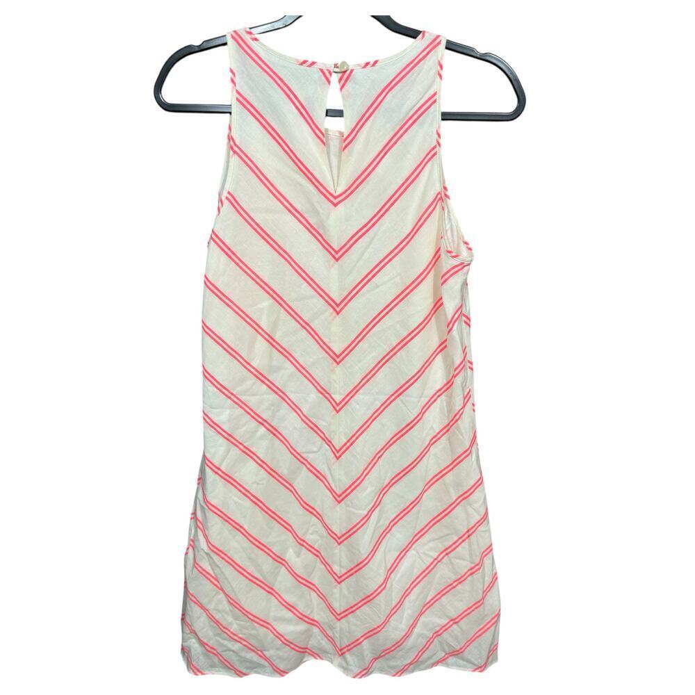 J.Crew Pink Chevron Stripe Shift Dress Size 2 - Picture 3 of 5